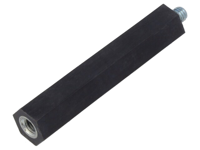 Isolatiebus; Int.schroefdraad: M6; L: 70mm; UL94V-0; Mat: polyester Isolatiebus; Int.schroefdraad: M6; L: 70mm; UL94V-0; Mat: polyester